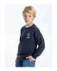 Lcw Bisiklet Yaka Baskılı Uzun Kollu Erkek Çocuk Sweatshirt