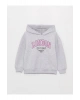 Baskılı Uzun Kollu Kız Çocuk Hoodie