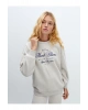 LCW Vision  Bisiklet Yaka Baskılı Oversize Kadın Kalın Sweatshirt
