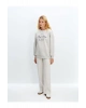 LCW Vision  Bisiklet Yaka Baskılı Oversize Kadın Kalın Sweatshirt