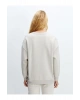 LCW Vision  Bisiklet Yaka Baskılı Oversize Kadın Kalın Sweatshirt