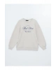 LCW Vision  Bisiklet Yaka Baskılı Oversize Kadın Kalın Sweatshirt