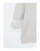 LCW Vision  Bisiklet Yaka Baskılı Oversize Kadın Kalın Sweatshirt