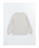 LCW Vision  Bisiklet Yaka Baskılı Oversize Kadın Kalın Sweatshirt