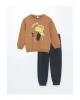 LCW Kids Bisiklet Yaka Uzun Kollu Baskılı Erkek Bebek Sweatshirt ve Eşofman Alt 2li Takım
