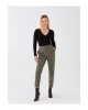 LCWAIKIKI Classic Haki Beli Lastikli Standart Fit Kadın Pantolon