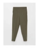 LCWAIKIKI Classic Haki Beli Lastikli Standart Fit Kadın Pantolon