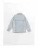 Asit Yıkamalı Basic Uzun Kollu Kız Çocuk Jean Ceket