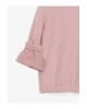 LCW Kids Pembe Bisiklet Yaka Baskılı Uzun Kollu Kız Çocuk Sweatshirt