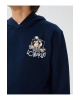 Nostaljik Maymun Baskılı Uzun Kollu Erkek Çocuk Hoodie