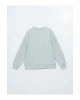 LCW Vision Gri Boston Baskılı Oversize Kadın Kalın Sweatshirt