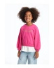 Bisiklet Yaka Uzun Kollu Baskılı Kız Bebek Sweatshirt (W4)