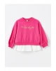Bisiklet Yaka Uzun Kollu Baskılı Kız Bebek Sweatshirt (W4)
