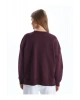 LCW Vision Mürdüm Bisiklet Yaka Baskılı Oversize Kadın Kalın Sweatshirt