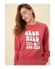 Bisiklet Yaka Baskılı Uzun Kollu Kadın Sweatshirt