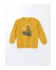 LCW Kids Sari Bisiklet Yaka Uzun Kollu Baskılı Erkek Bebek Sweatshirt ve Eşofman Alt 2li Takım
