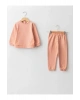 LCW baby Mercan Bisiklet Yaka Uzun Kollu Pamuklu Kız Bebek Sweatshirt ve Pantolon 2li Takım