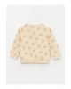 LCW baby Ekru Bisiklet Yaka Uzun Kollu Baskılı Kız Bebek Sweatshirt ve Tayt 2li Takım