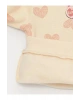 LCW baby Ekru Bisiklet Yaka Uzun Kollu Baskılı Kız Bebek Sweatshirt ve Tayt 2li Takım