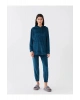DREAM Kapüşonlu Nakışlı Uzun Kollu Kadife Kadın Pijama Üst Sweatshirt