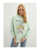 LCW Vision Yeşil Kapüşonlu Baskılı Uzun Kollu Kadın Sweatshirt