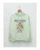 LCW Vision Yeşil Kapüşonlu Baskılı Uzun Kollu Kadın Sweatshirt