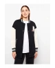 LCW Modest Siyah Bomber Yaka Nakışlı Kadın Kolej Ceket
