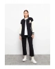 LCW Modest Siyah Bomber Yaka Nakışlı Kadın Kolej Ceket
