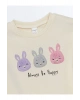 Lcw Kids Ekru Bisiklet Yaka Kalın Baskılı Kız Bebek Sweatshirt