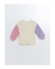 Lcw Kids Ekru Bisiklet Yaka Kalın Baskılı Kız Bebek Sweatshirt