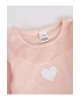 LCW baby Pembe Bisiklet Yaka Uzun Kollu Kız Bebek Çıtçıtlı Body