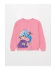 LCW Kids Bisiklet Yaka Baskılı Uzun Kollu Kız Çocuk Sweatshirt