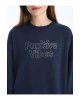 Bisiklet Yaka Taş Baskılı Uzun Kollu Oversize Kadın Sweatshirt Tunik