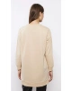 Classic Bisiklet Yaka Nakışlı Uzun Kollu Oversize Kadın Tunik