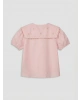 LCW Kids Pembe Nakışlı Kısa Kollu Kız Çocuk Gömlek