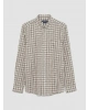 LCWAIKIKI Classic Gri Regular Fit Ekose Gabardin Erkek Gömlek
