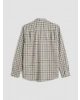 LCWAIKIKI Classic Gri Regular Fit Ekose Gabardin Erkek Gömlek
