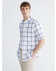 LCWAIKIKI Classic Beyaz Regular Fit Kareli Erkek Gömlek