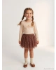 LCW Kids Bej Kız Çocuk Baskılı Bluz Ve Etek