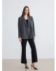 LCWAIKIKI Classic Gri Kruvaze Yaka Kadın Blazer Ceket