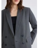 LCWAIKIKI Classic Gri Kruvaze Yaka Kadın Blazer Ceket