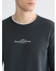 LCWAIKIKI Classic Antrasit Bisiklet Yaka Baskılı Erkek Sweatshirt