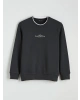 LCWAIKIKI Classic Antrasit Bisiklet Yaka Baskılı Erkek Sweatshirt