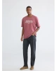 XSIDE Pembe Bisiklet Yaka Baskılı Erkek Tişört