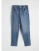 LCWAIKIKI Classic Indigo Beli Lastikli Slim Mom Kadın Jean Pantolon