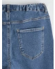 LCWAIKIKI Classic Indigo Beli Lastikli Slim Mom Kadın Jean Pantolon