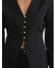 LCW Vision Siyah V Yaka Peplum Kadın Hırka