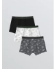 LCW Kids Gri Baskılı Erkek Çocuk Boxer 3lü