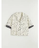 LCW DREAM Ekru Gömlek Yaka Baskılı Kadın Pijama Takım