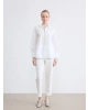 LCWAIKIKI Classic Beyaz Taşlı Oversize Poplin Kadın Gömlek